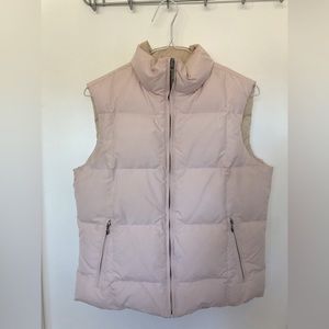 Lauren by Ralph Lauren Pink and Tan Reversible Puffer Vest, size S